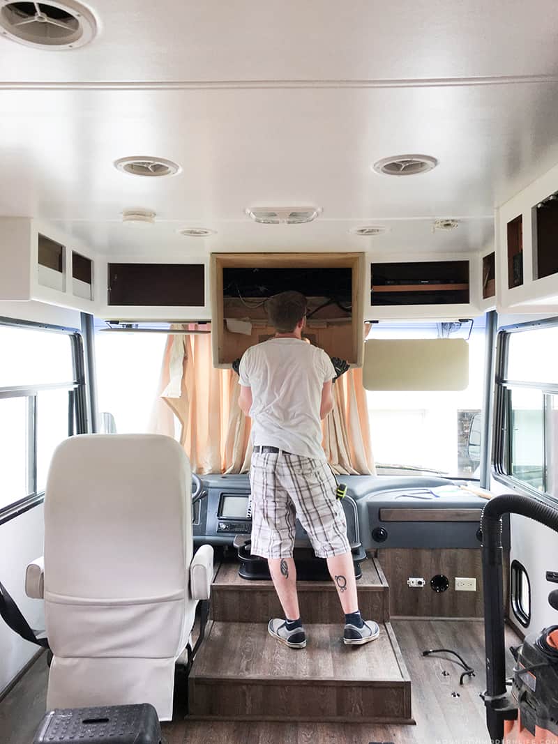 Remove the TV from the Front of Your RV | MountainModernLife.com Remove Front Tv In A Phaeton Motorhome