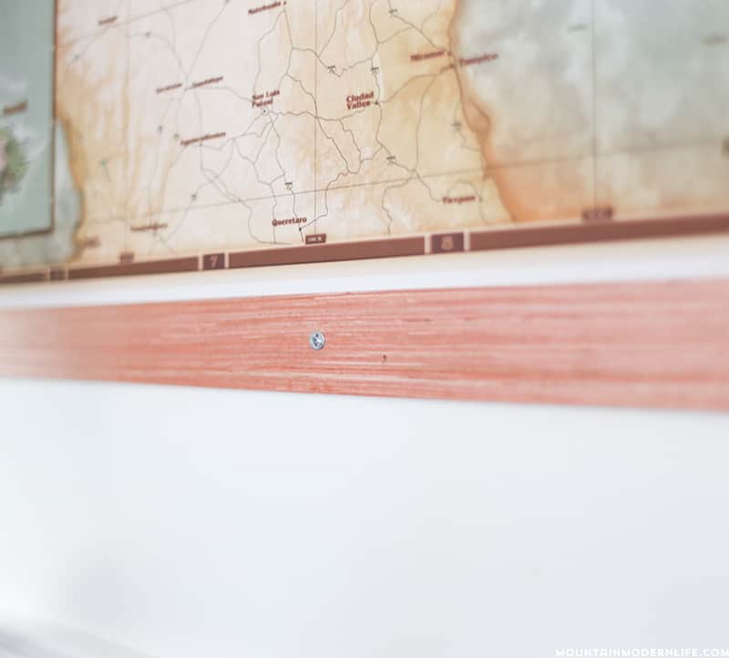 attaching map to RV wall