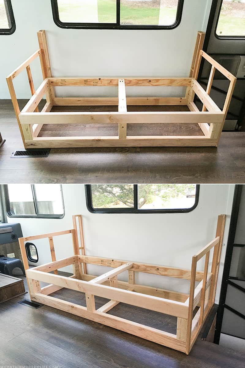Custom Built Wood Diy Rv Sofa Daybed With Drawer Storage How To - Vrogue