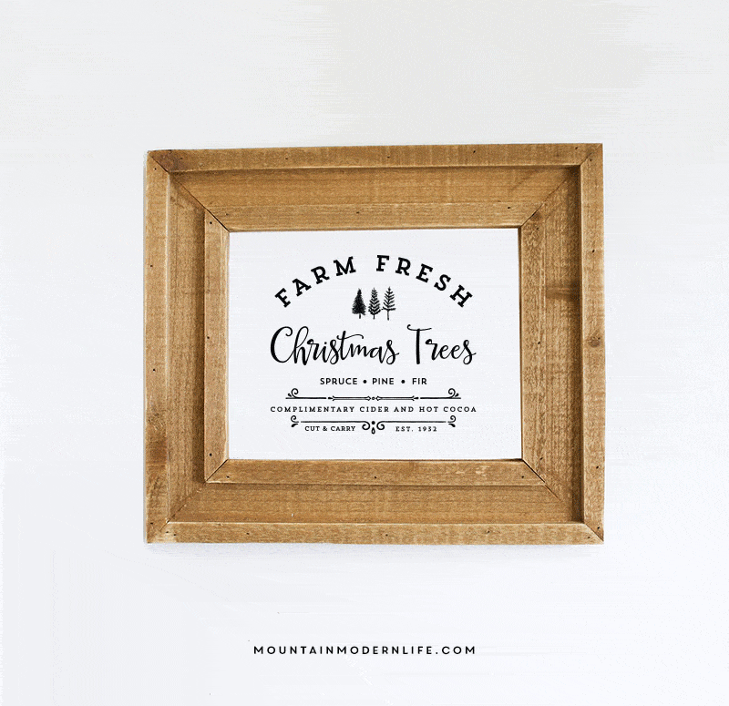 Instantly Download and Print this vintage-inspired "Farm Fresh Christmas Trees" design, perfect for sprucing up your home this holiday season! MountainModernLife.com