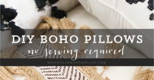 Who doesn't love throw pillows? Add texture to your home with these super easy DIY boho pillows, no sewing required! MountainModernLife.com