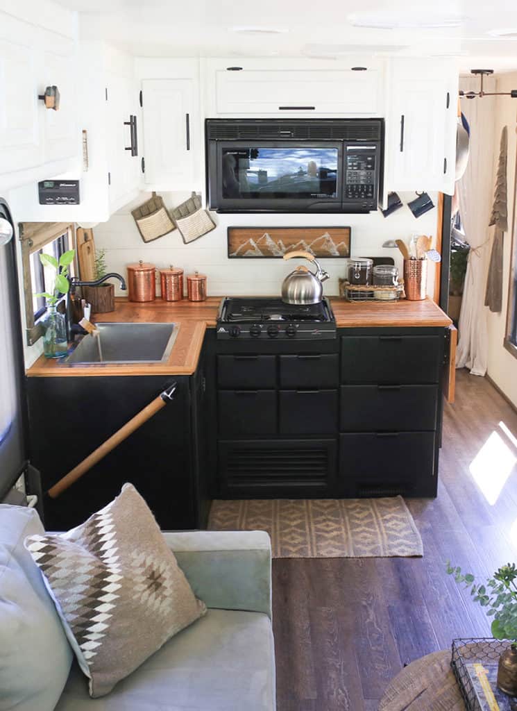 Renovated RV kitchen