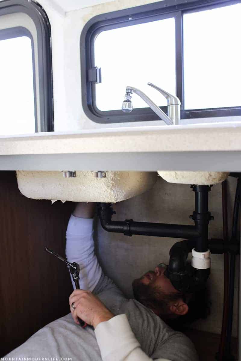 See how easy it is to remove your RV Kitchen Sink, in case you need to set it aside, clean it or replace it. MountainModernLife.com