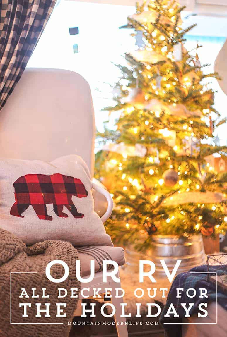 RV Christmas Home Tour - Come see how we decorated our tiny home on wheels for the holidays! MountainModernLife.com
