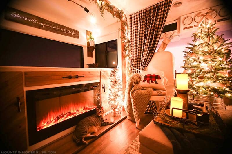 RV Christmas Home Tour - Come see how we decorated our tiny home on wheels for the holidays! MountainModernLife.com