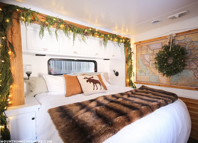 RV Christmas Home Tour - Come see how we decorated our tiny home on wheels for the holidays! MountainModernLife.com