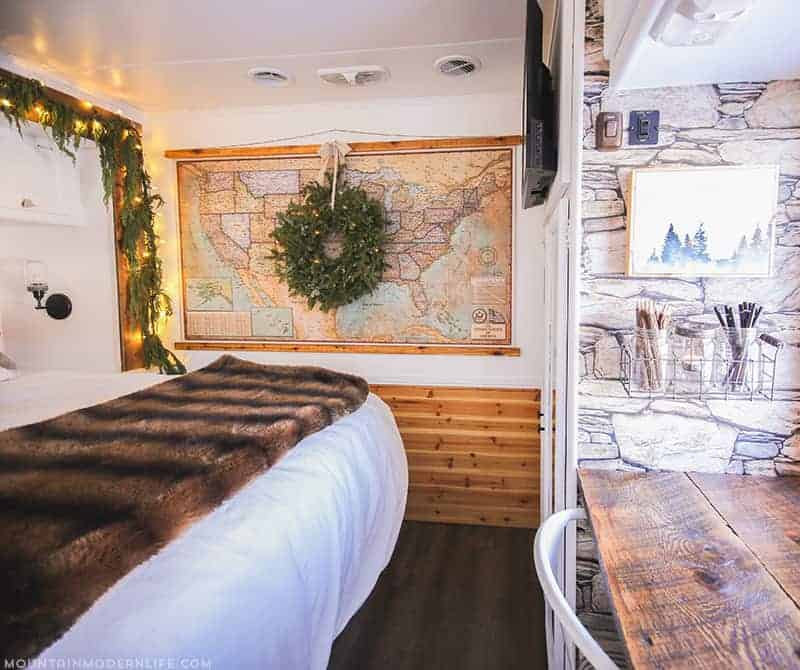 RV Christmas Home Tour - Come see how we decorated our tiny home on wheels for the holidays! MountainModernLife.com