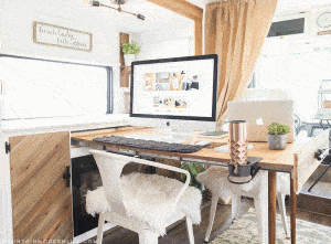 Hidden TV Lift inside RV | MountainModernLife.com