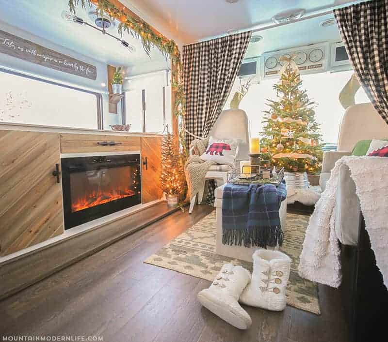 RV Christmas Home Tour - Come see how we decorated our tiny home on wheels for the holidays! MountainModernLife.com