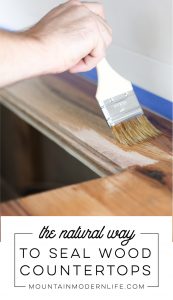 Looking for a Natural Way to Seal Wood Counters? See how we protected our RV kitchen countertops using Tung Oil which is food safe and water resistant!