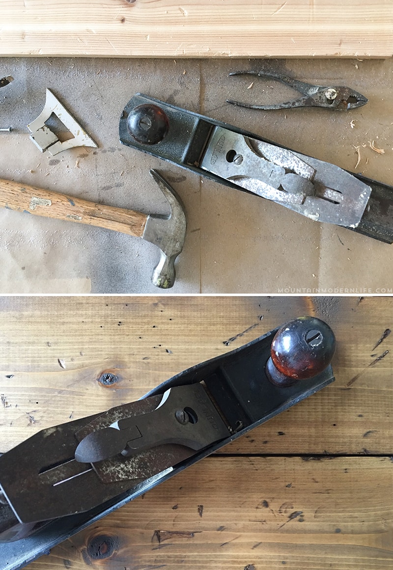 dinging-up-new-wood-to-look-old-for-rv-mountainmodernlife.com Looking for ways to add rustic character to your motorhome? Why not update the RV slide-out moulding? It's easier than you think! MountainModernLife.com