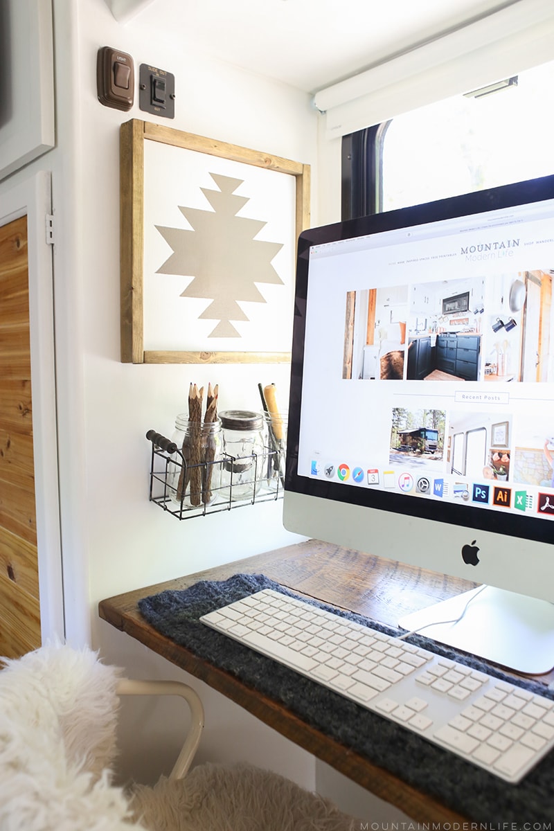 See how easy it is to make this simple rustic modern art, the perfect way to add Southwest or Navajo-inspired design to your home or RV! MountainModernLife.com