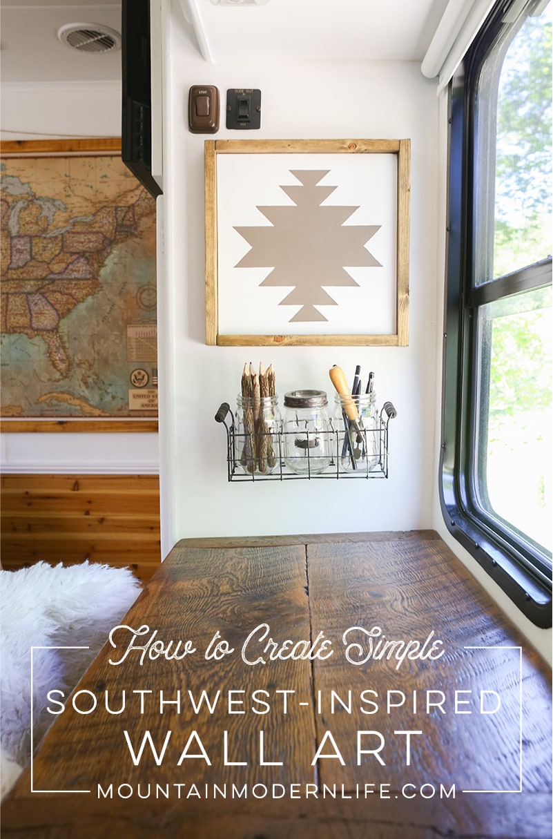 See how easy it is to make this Navajo-inspired wall art, the perfect way to add rustic or Southwest decor to your home or RV! MountainModernLife.com