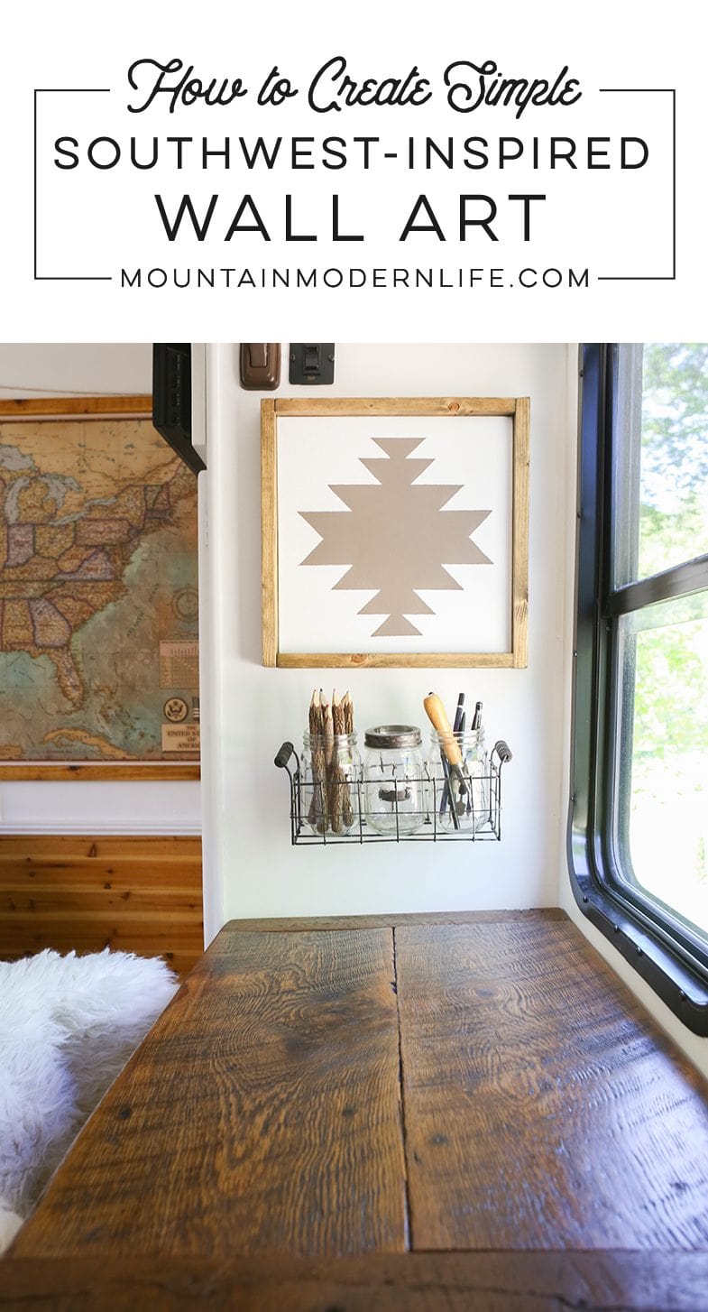 See how easy it is to make this Navajo-inspired wall art, the perfect way to add rustic or Southwest decor to your home or RV! MountainModernLife.com