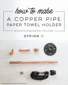 Rustic Modern DIY Paper Towel Holder using Copper Pipe Fittings | MountainModernLife.com