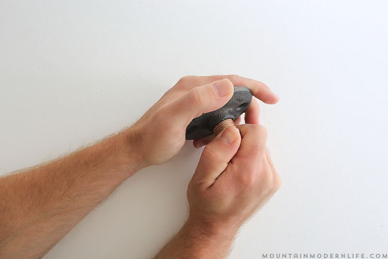 Add character to your kitchen with this Rustic Modern DIY Paper Towel Holder! It's easier than you think! MountainModernLife.com