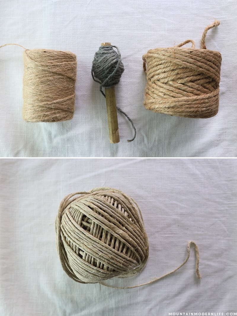 See how easy it is to create these no-sew rustic pillows using twine, liquid stitch, and a little imagination! MountainModernLife.com