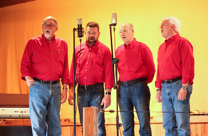 Barbershop Quartet performing at Mountain View Campground Music Barn