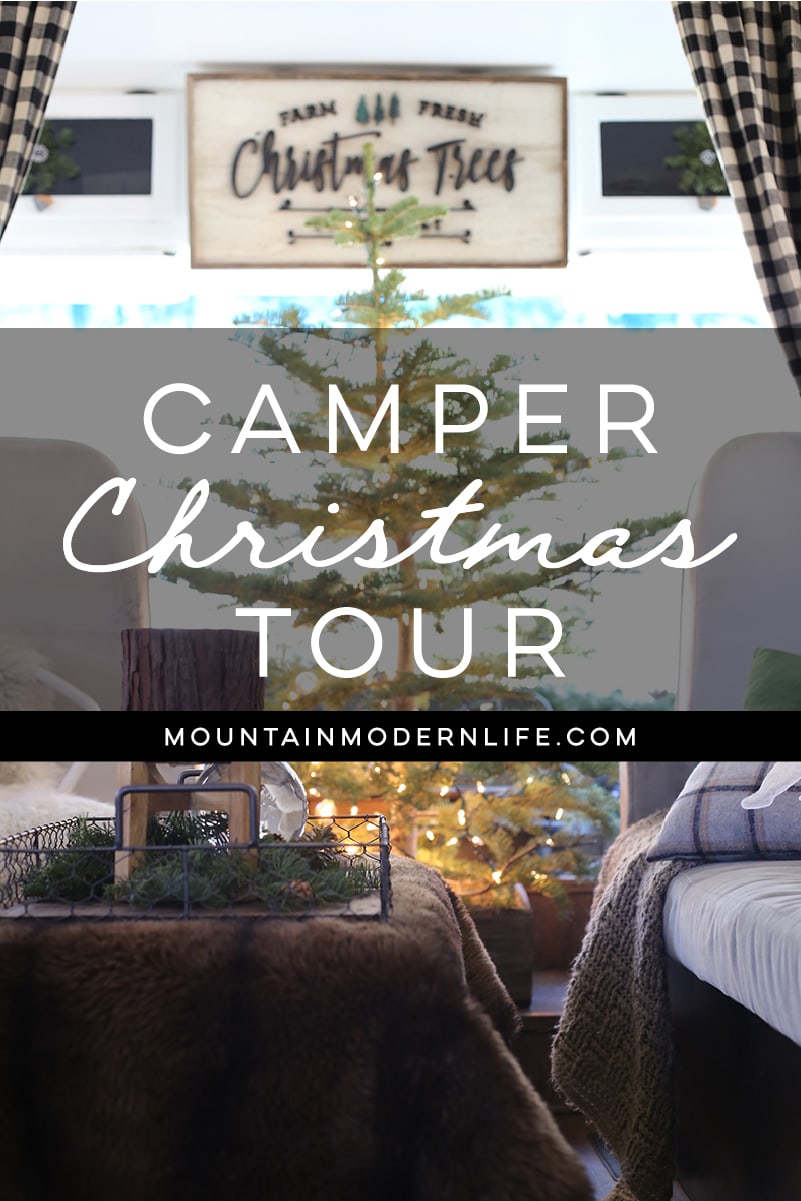 Cabin-Inspired Christmas in the Camper! Come see how we decorated our RV for the holidays! MountainModernLife.com