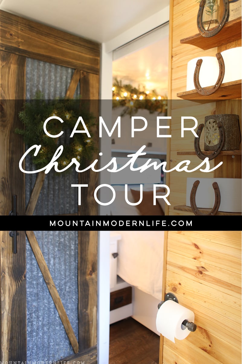 Cabin-Inspired Christmas in the Camper! Come see how we decorated our RV for the holidays! MountainModernLife.com