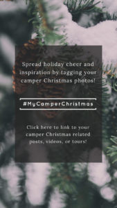 Help inspire others to decorate their tiny homes for the holidays! Link up to your own camper holidays posts, videos, and tours! #MyCamperChristmas