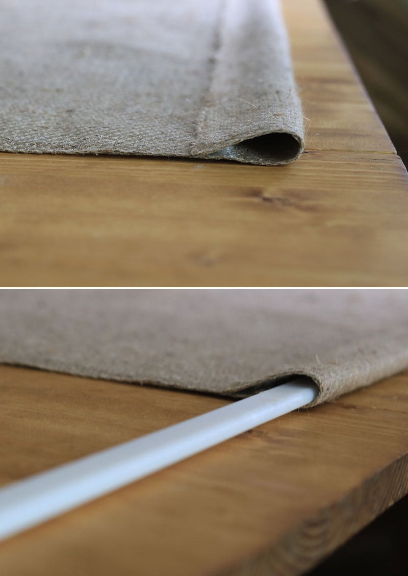 diy burlap roller shades for RV
