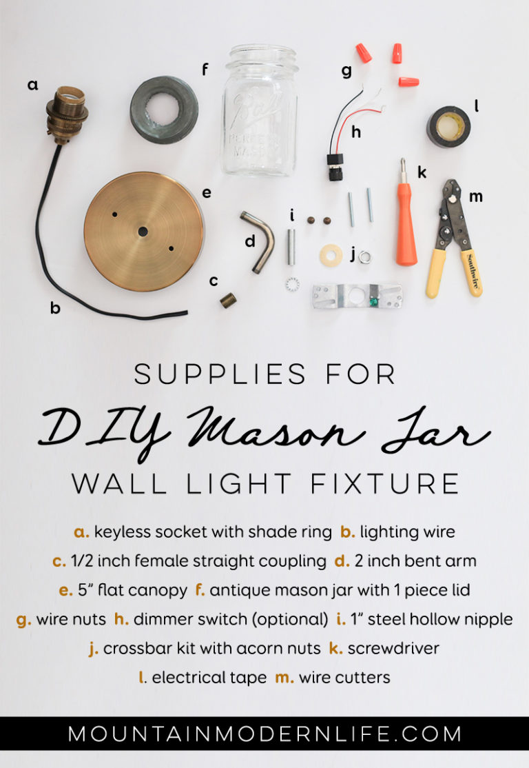 How to Make a Mason Jar Wall Light Fixture! MountainModernLife.com