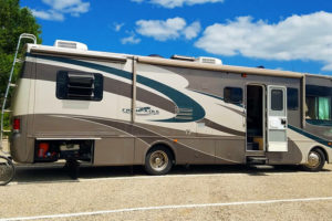 Tour this modern industrial RV Renovation from Us 3 + the RV! Featured on MountainModernLife.com