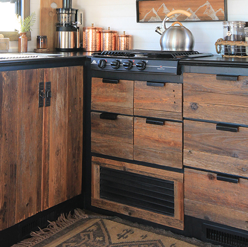 rustic wood kitchen cabinets