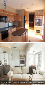 Tour this&nbsp;tiny home that feels more like a cozy cottage than a camper! Photos from CleverFoxMama (Instagram)