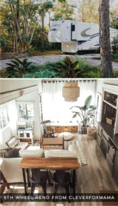 Tour this&nbsp;tiny home that feels more like a cozy cottage than a camper! Photos from CleverFoxMama (Instagram)