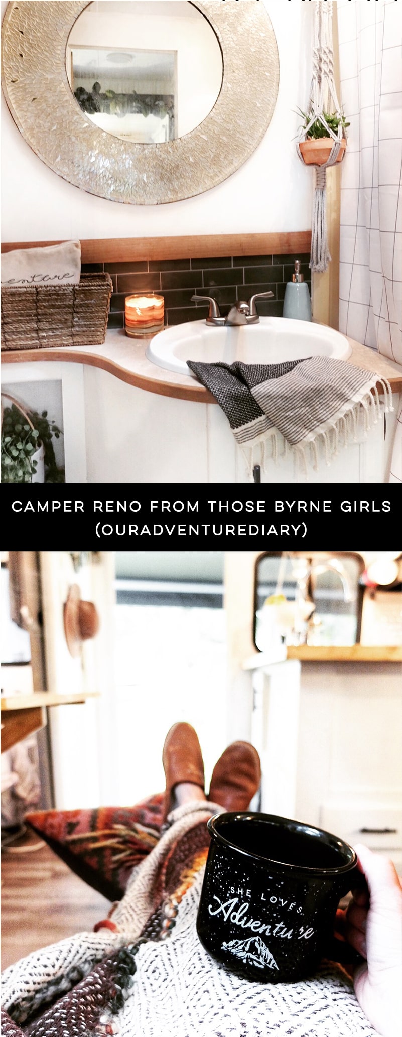 (Camper) Design Vibes: Tour this beautiful, bohemian-inspired camper that belongs to a family of 6! / Photos from ThoseByrneGirls / Featured on MountainModernLife.com