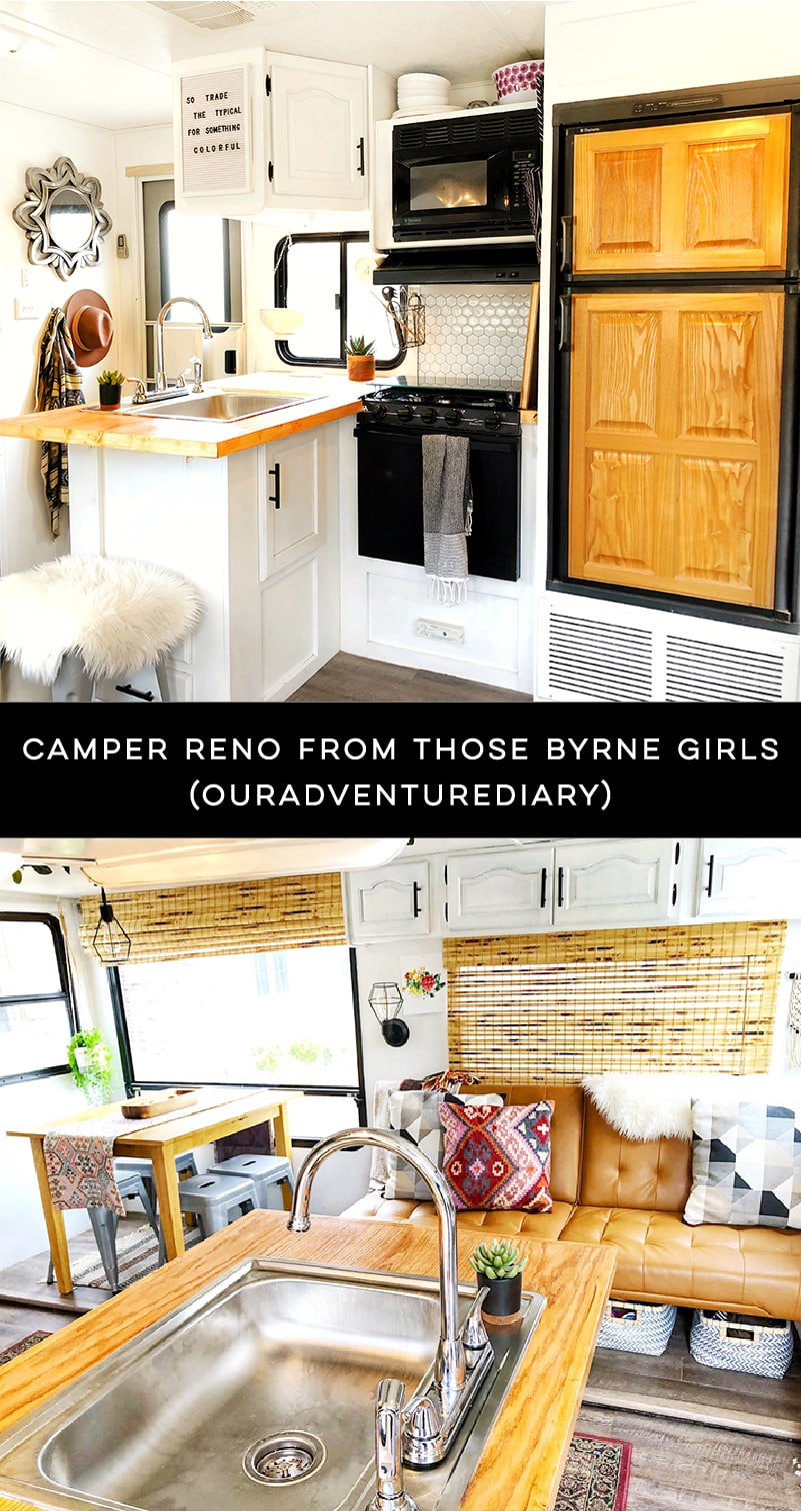 (Camper) Design Vibes Featuring ThoseByrneGirls: See how a family of 6 travels in this bohemian-inspired Camper! MountainModernLife.com