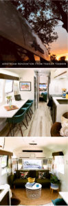 Tour this Renovated Airstream from Trailer Trashin' with Modern Finishes and Tropical Vibes! Featured on MountainModernLife.com