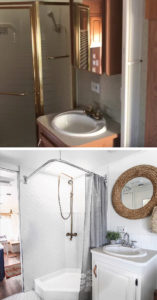 Camper Tour: See how @RVFixerUpper transforms drab 5th wheels into stylish tiny homes! MountainModernLife.com #rvrenovation #campertour