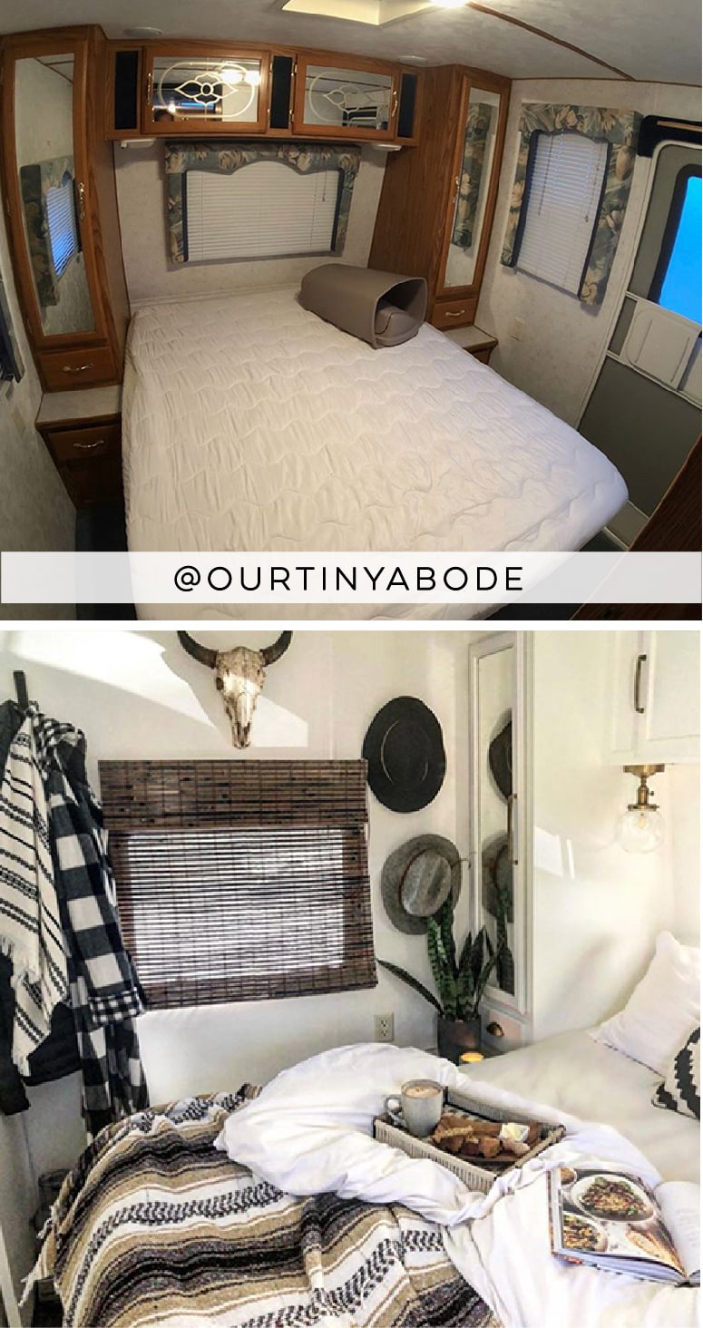 Tour this modern and eclectic camper from @OurTinyAbode!