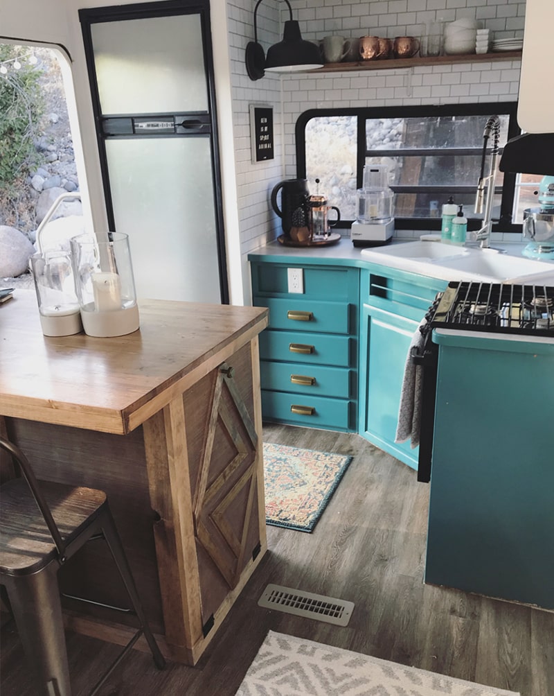 You're going to love this modern and eclectic camper tour from Our Tiny Abode!