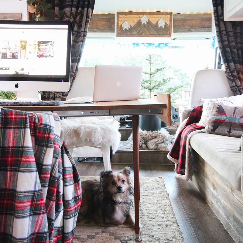 See how these tiny home dwellers decorated for the holidays in this cozy RV Christmas Tour #mycamperchristmas #RVtour
