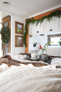 See how these tiny home dwellers decorated for the holidays in this cozy RV Christmas Tour #mycamperchristmas #RVtour