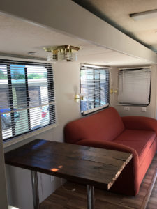 Tour this boho-inspired RV renovated for a family of 4 that's currently for sale! Photos from @CaitiJackson #campervibes #RVreno