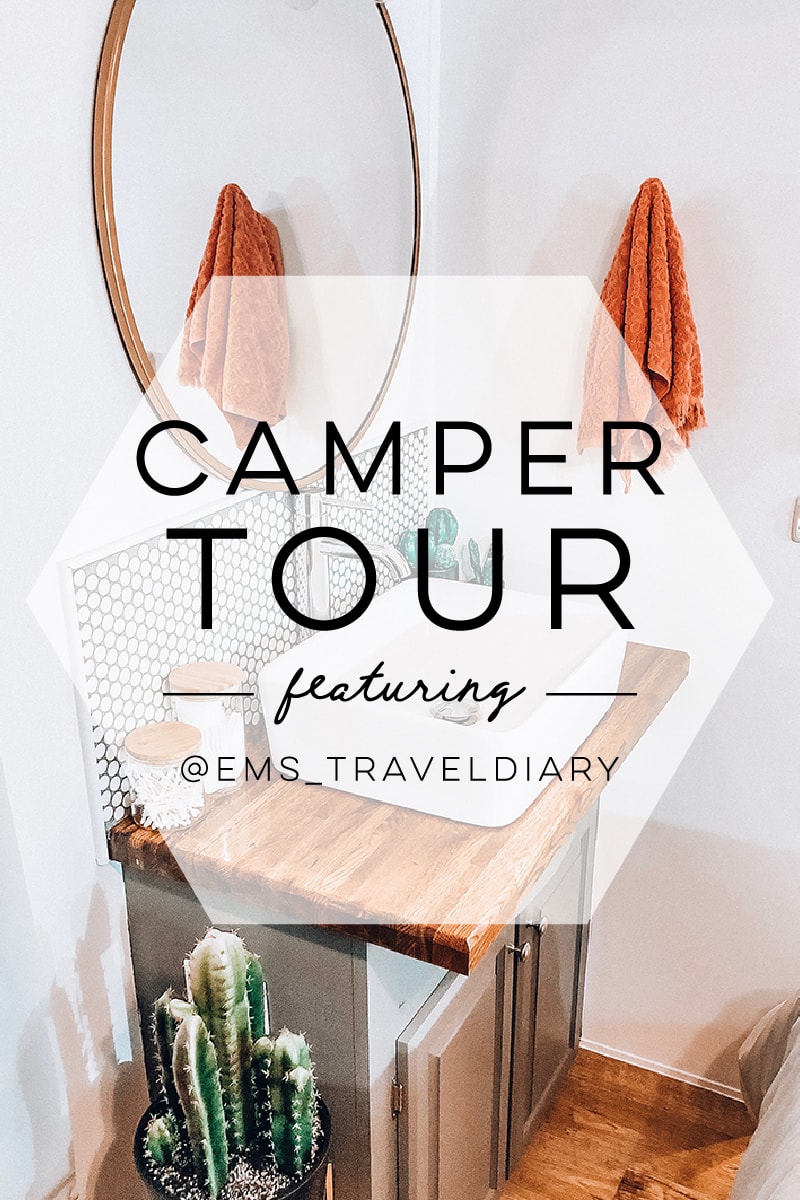 See how a passion for international travel influenced the interior design of this camper renovation! / Photos by @ems_traveldiary / Featured on MountainModernLife.com #camperrenovation