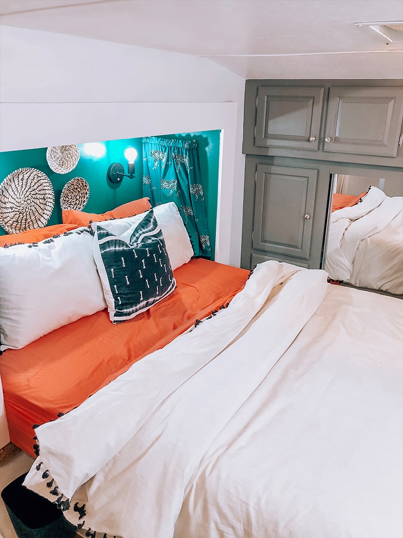 Renovated camper tour inspired by international travel! // Photos from: ems_traveldiary on Instagram // Featured on MountainModernLife.com