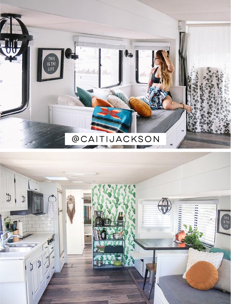 Tour this RV renovated for a family of 4 from @CaitiJackson! #rvreno #rvlife #camperremodel