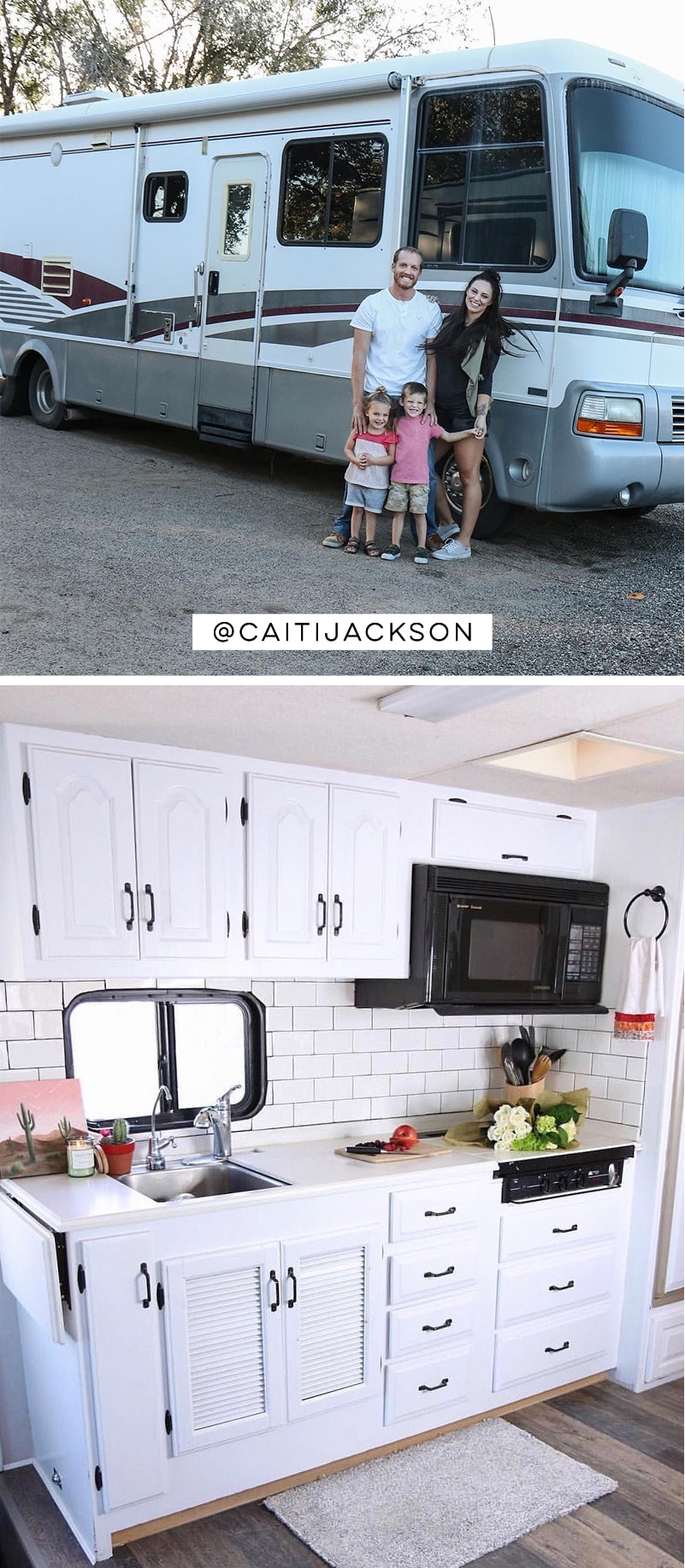 Tour this RV renovated for a family of 4 from @CaitiJackson! #rvreno #rvlife #camperremodel