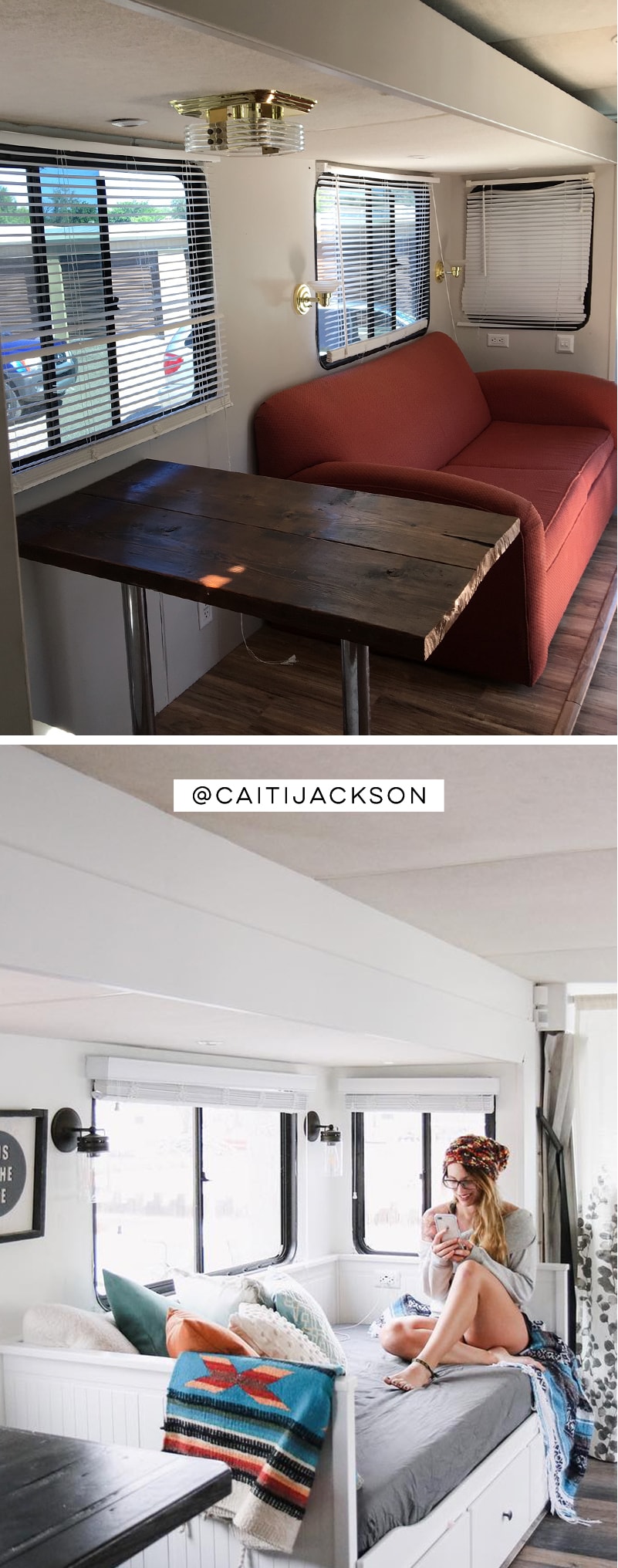 Tour this RV renovated for a family of 4 from @CaitiJackson! #rvreno #rvlife #camperremodel