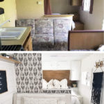 Tour this budget-friendly farmhouse camper that was transformed for $500 by Proverbs31Girl! Featured on MountainModernLife.com