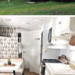 Tour this budget-friendly farmhouse camper that was transformed for $500 by Proverbs31Girl! Featured on MountainModernLife.com