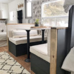 Tour this budget-friendly farmhouse camper that was transformed for $500 by Proverbs31Girl! Featured on MountainModernLife.com