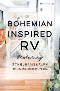See how a couple transformed their 1989 motorhome into a bohemian-inspired sanctuary! View the tour from @TheRamblrRV on MountainModernLife.com