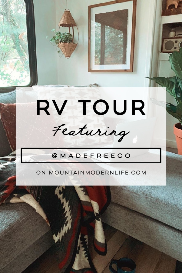 The muted earth tones in this eclectic camper will have you dreaming of the desert | Featuring @madefreeco on MountainModernLife.com